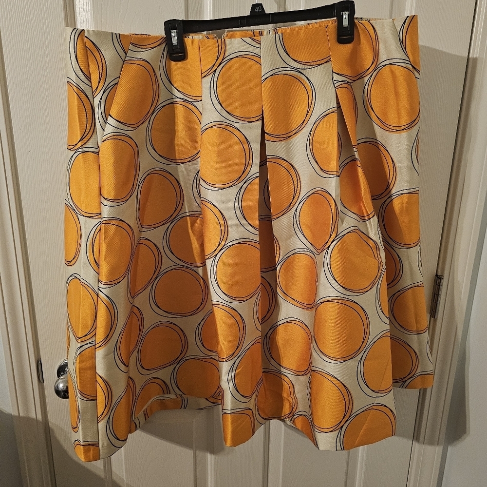 Lane Bryant NWT A-Line Skirt Goldenrod Circle Mod Print Size 26